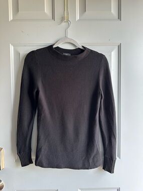 Ann Taylor Black Smock Mock neck  Sweater